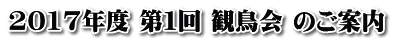 2017年度 第１回 観鳥会 のご案内